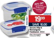 Sistema Klip It Rectangular Foodsaver-200ml Each