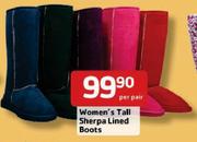 Women's Tall Sherpa Lined Boots -Per Pair