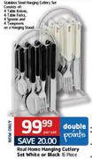 Real Home 16 Piece Hanging Cutlery Set White Or Black - Per Set