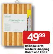 Bamboo Earth Medium Chopping Board And Knife - Each