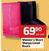 Women's Short Sherpa Lined Boots -Per Pair