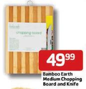 Bamboo Earth Medium Chopping Board & Knife