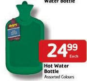 Hot Water Bottle In Assorted Colours-Each