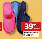 Women's Push In Slipper-Per Pair