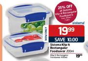 Sistema Klip It Rectangular Food Saver-200ml