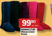 Women's Tall Sherpa Lined Boots - Per Pair