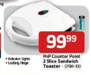 PnP Counter Point 2 Slice Sandwich Toaster-Each