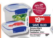 Sistema Klip It Rectangular Foodsaver-200ml