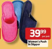 Women's Push In Slipper - Per Pair