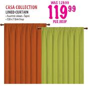 Casa Collection Lined Curtain-230x218cm-Per Drop