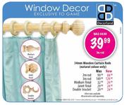 Decoreland 34m Wooden Curtain Rod Double Bracket