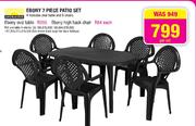 Ebony 7 Piece Patio Set-Per Set