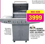 Alva 4 Burner Phoenix Stainless Steel Gas Braai