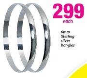 6mm Sterling Silver Bangles-Each