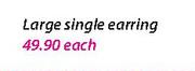 9ct Gold And Silver Large Single Earring-Each