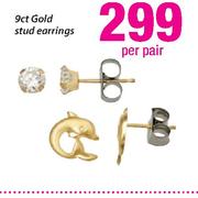 9ct Gold Stud Earrings-Per Pair