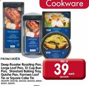 Primaries Deep Roaster Roasting Pan, Large Loaf Pan,12 Cup Bun Pan,Standard Baking Tray Each