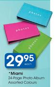 Miami 24-Page Photo Album Assorted Colours-Each