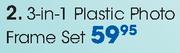 Clicks 3-In-1 Plastic Photo Frame Set