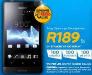 Sony Xperia Go Smartphone-On Straight Up 100 TopUp