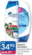 Head & Shoulders Shampoo 200ml Or Conditioner 180ml-Each