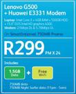 Lenovo G500+Huawei E3331 Modem On Smart Internet 750MB Promo