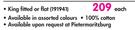 Sheraton 200 Thread Cotton Percale Sheeting King Fitted Or Flat