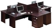Bedford 4 Drawer Desk High Pedestal