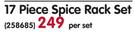 Accent 17 Piece Spice Rack Set-Per Set