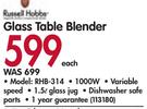 Russell Hobbs Glass Table Blender RHB-314