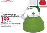 Continental Home 3.5L Stainless Steel Kettle-Each
