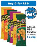 Bakers Mini Cheddar(All Flavours)-6 x 33gm