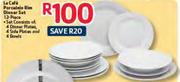  La Cafe Porcelain Rim Dinner Set-12 Piece