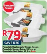 Porcelain Rectangular Baker-35.5cm,Porcelain Square Baker-30.5cm Or Porcelain Oval Baker-39.5cm 