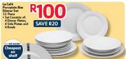 Le Cafe Porcelain Rim Dinner Set-12 Piece