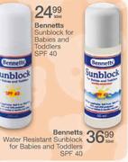 Bennetts Water Resistant Sunblock For Babies And Toddlers SPF 40-50ml