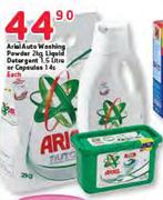 Ariel Auto Washing Powder-2kg,Liquid Detergent-1.5Ltr Or Capsules-14's
