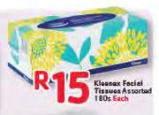 Kleenex Facial Tissues Assorted-180's Each
