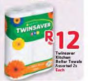 Twinsaver Kitchen Roller Towels Assorted-2's Each