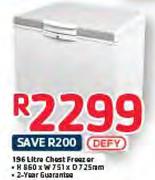 Defy 196Ltr Chest Freezer