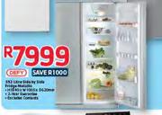 Defy 592Ltr Side By Side Fridge Metallic