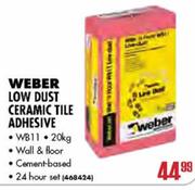 Weber Low Dust Ceramic Tile Adhesive-20kg