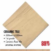 Ceramic Tile (600mm x 600mm)-per sqm