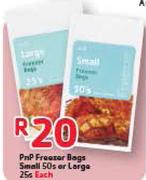 PnP Freezer Bags Small 50s Or Large 25s-Each