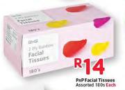 PnP Facial Tissues Assorted-180s