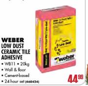 Weber Low Dust Ceramic Tile Adhesive