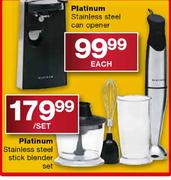 Platinum Stainless Steel Stick Blender Set