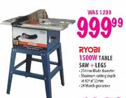 Ryobi 1500W Table Saw + Legs