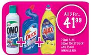 Ajax-750Ml+Toilet Duck-500Ml+OMO Bleach-750Ml