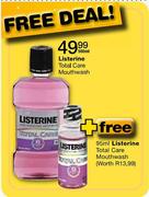Listerine Total Care Mouthwash-500ml + Free Listerine Total Care Mouthwash-95ml